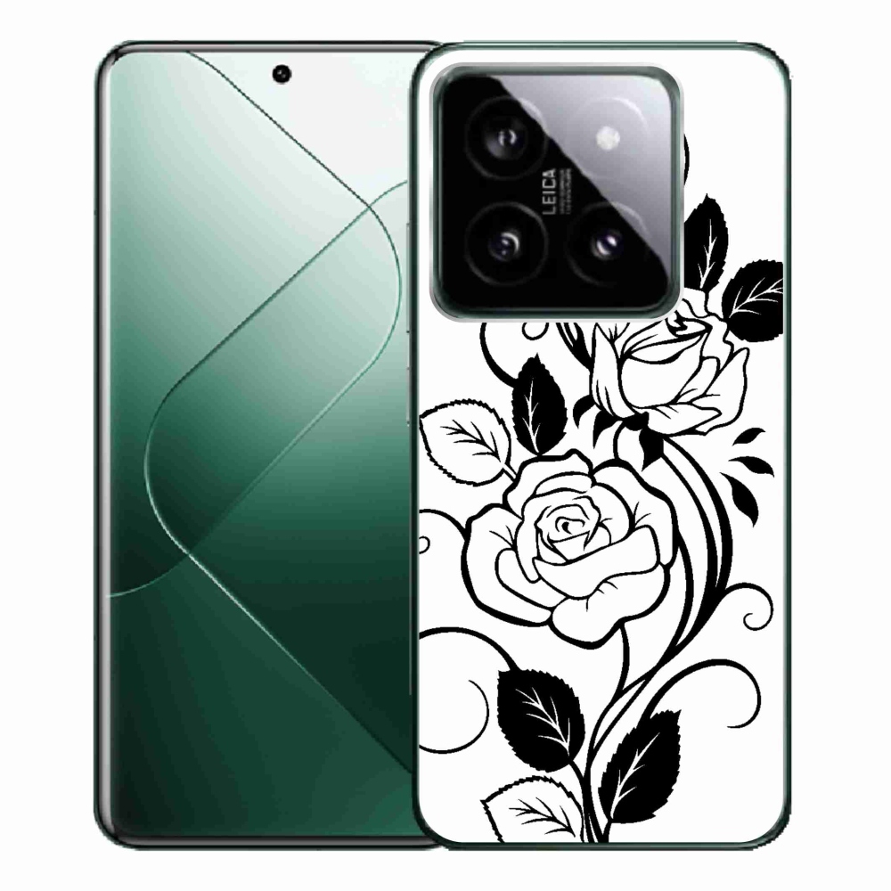 Gelový kryt mmCase na Xiaomi 14 Pro - černobílá růže