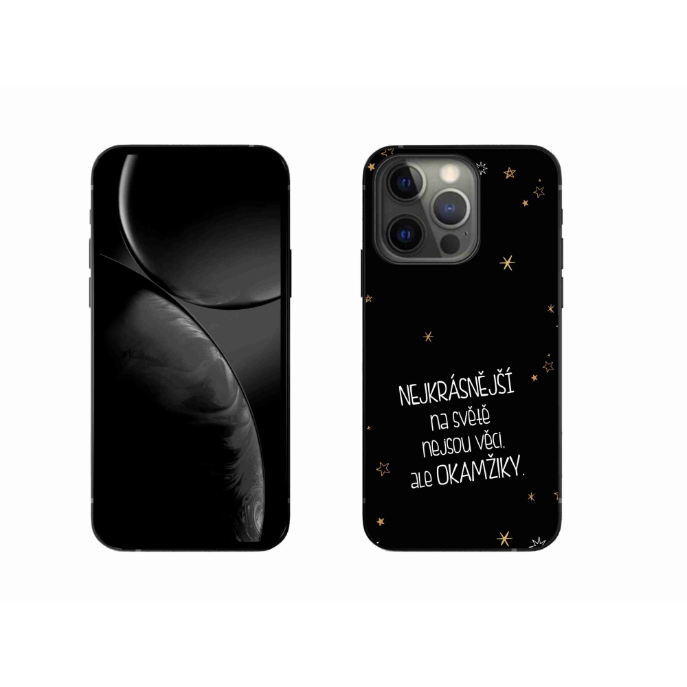 Gelový kryt mmCase na iPhone 13 Pro 6.1 - citát 4 černé pozadí
