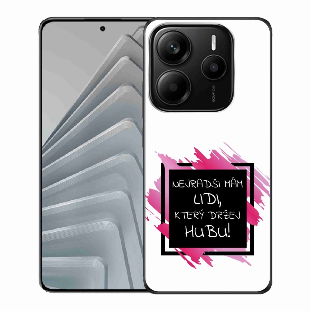 Gelový kryt mmCase na Xiaomi Redmi Note 14 5G - vtipný text 7 černobílé pozadí