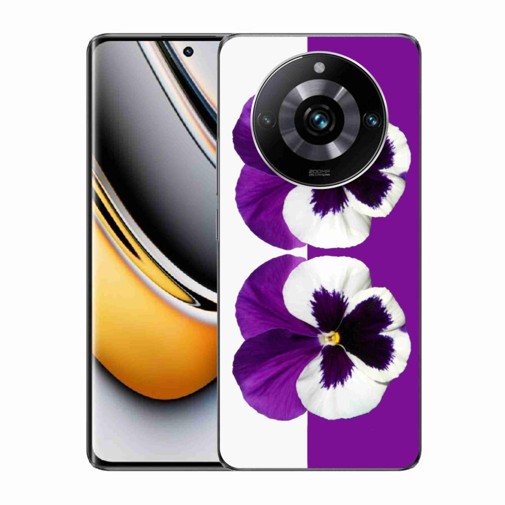 Gelový kryt mmCase na Realme 11 Pro/11 Pro+ - fialovobílý květ