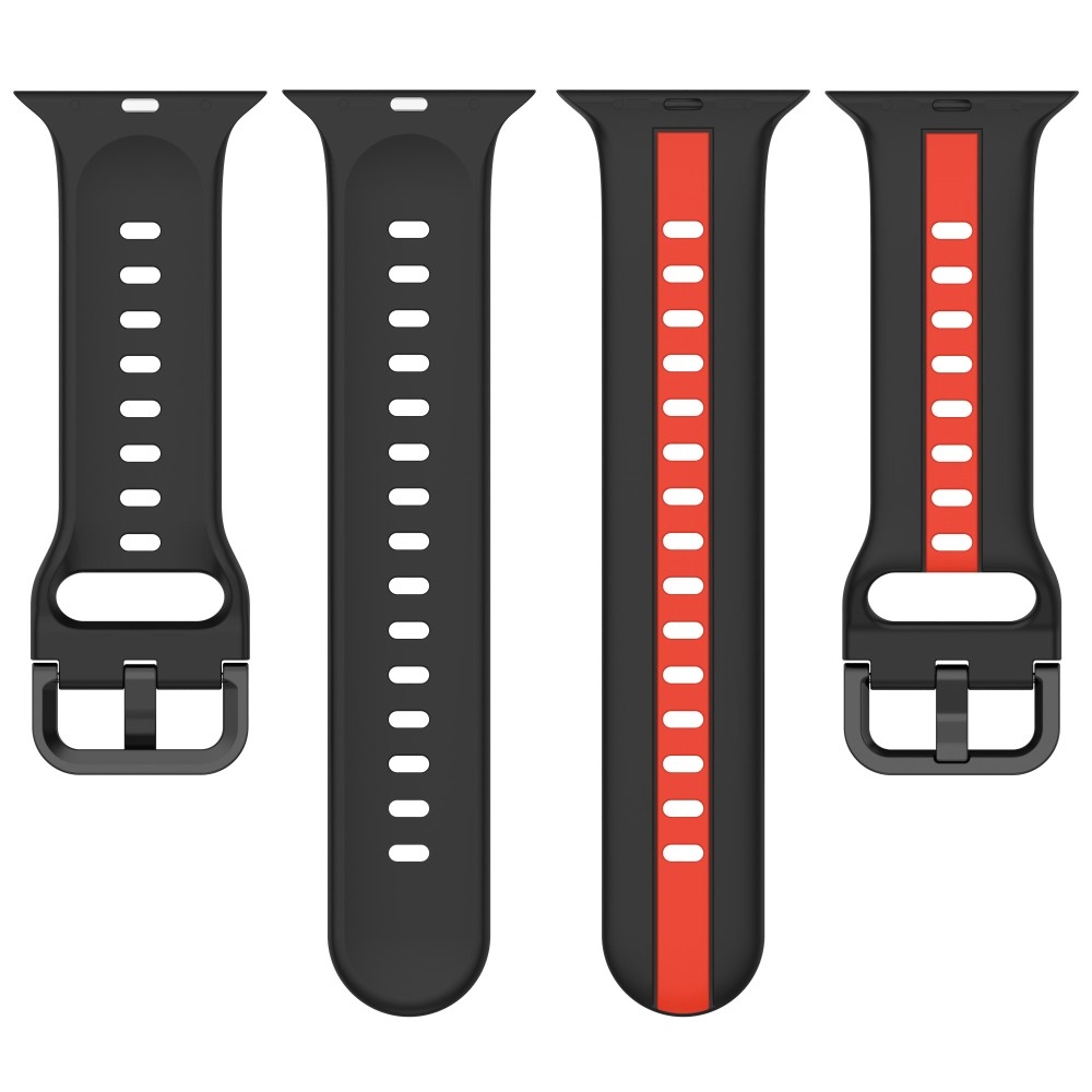 Strap silikonový řemínek na Apple Watch Ultra/Ultra 2 49mm/SE/SE 2022/2023 44mm/9/8/7 45mm/6/5/4 44mm/3/2/1 42 mm - černý/červený