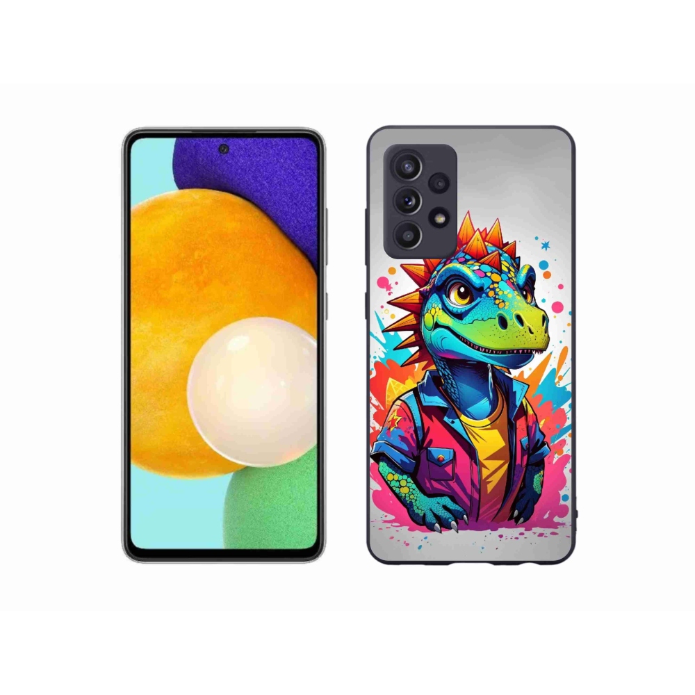 Gelový kryt mmCase na Samsung Galaxy A52s 5G - barevný dinosaurus