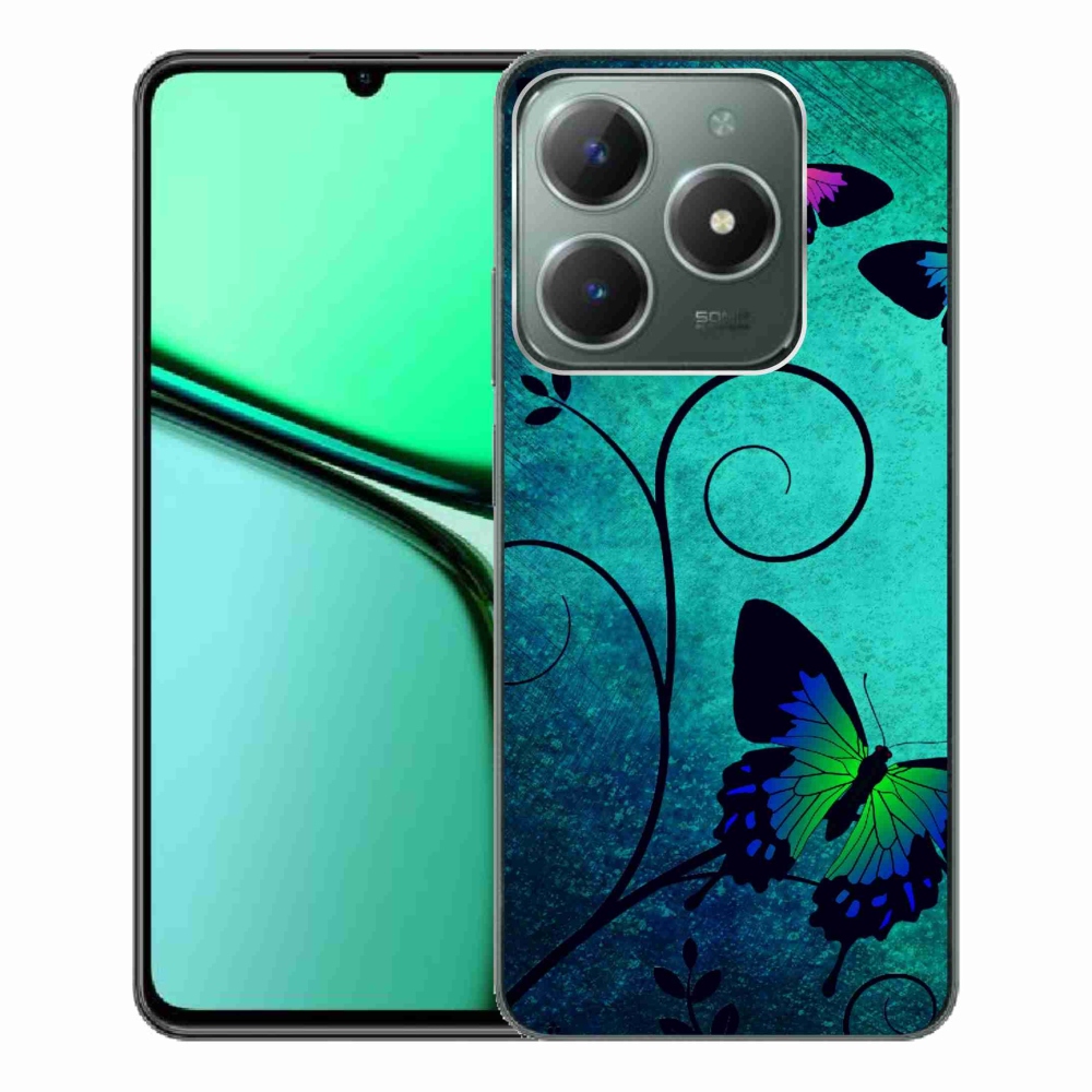 Gelový kryt mmCase na Realme C61 - barevní motýli