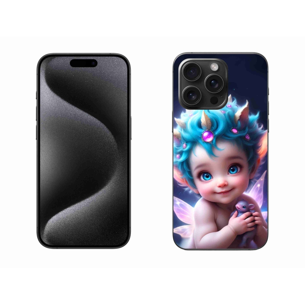 Gelový kryt mmCase na iPhone 15 Pro Max - dítě s motýlími křídly
