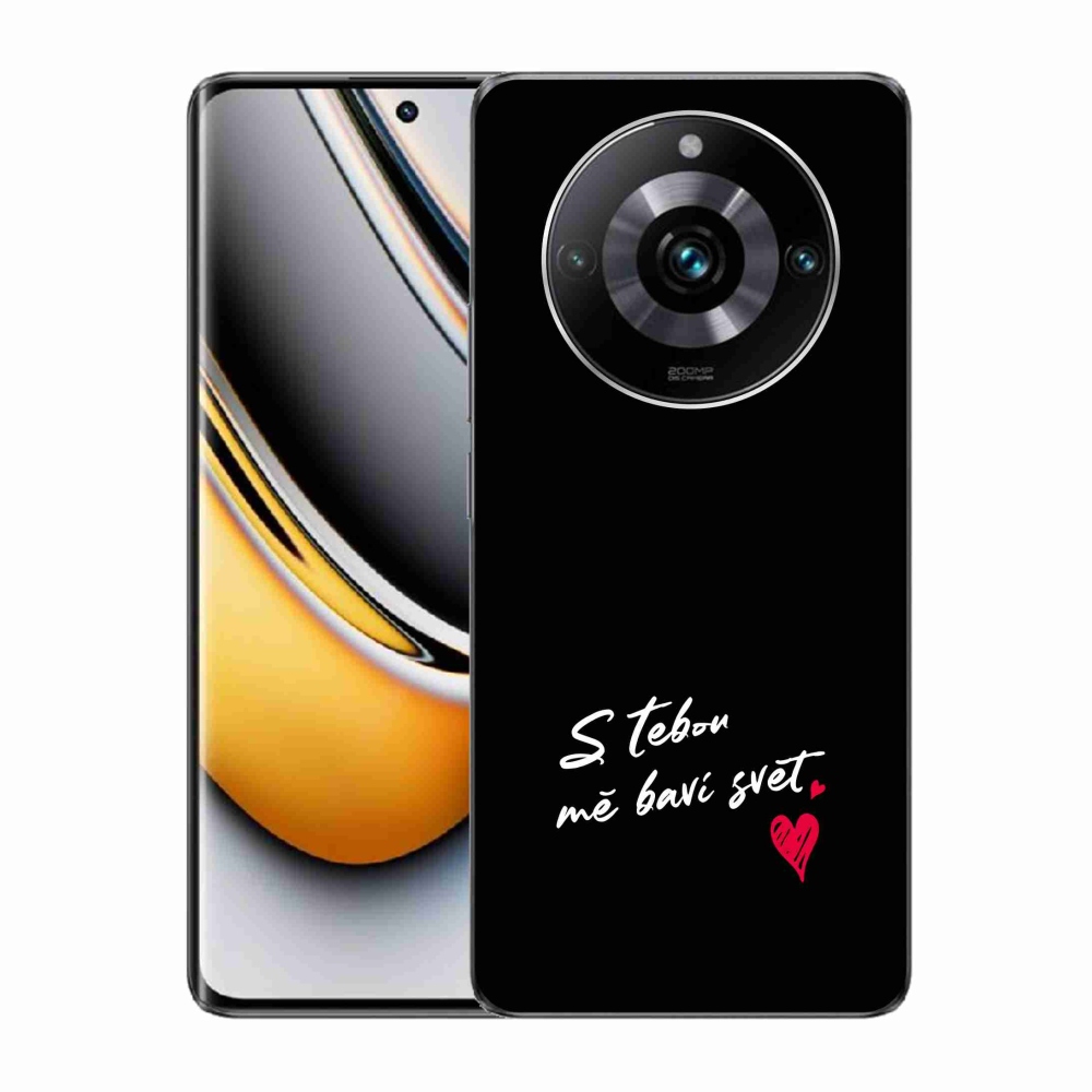 Gelový kryt mmCase na Realme 11 Pro/11 Pro+ - zamilovaný text 1 černé pozadí