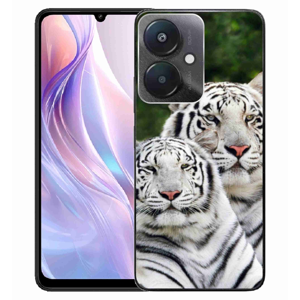 Gelový obal mmCase na Xiaomi Redmi 13C 5G - bílí tygři