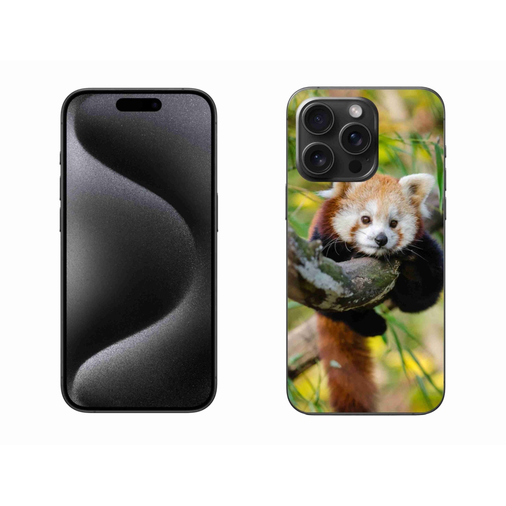 Gelový kryt mmCase na iPhone 15 Pro Max - panda červená