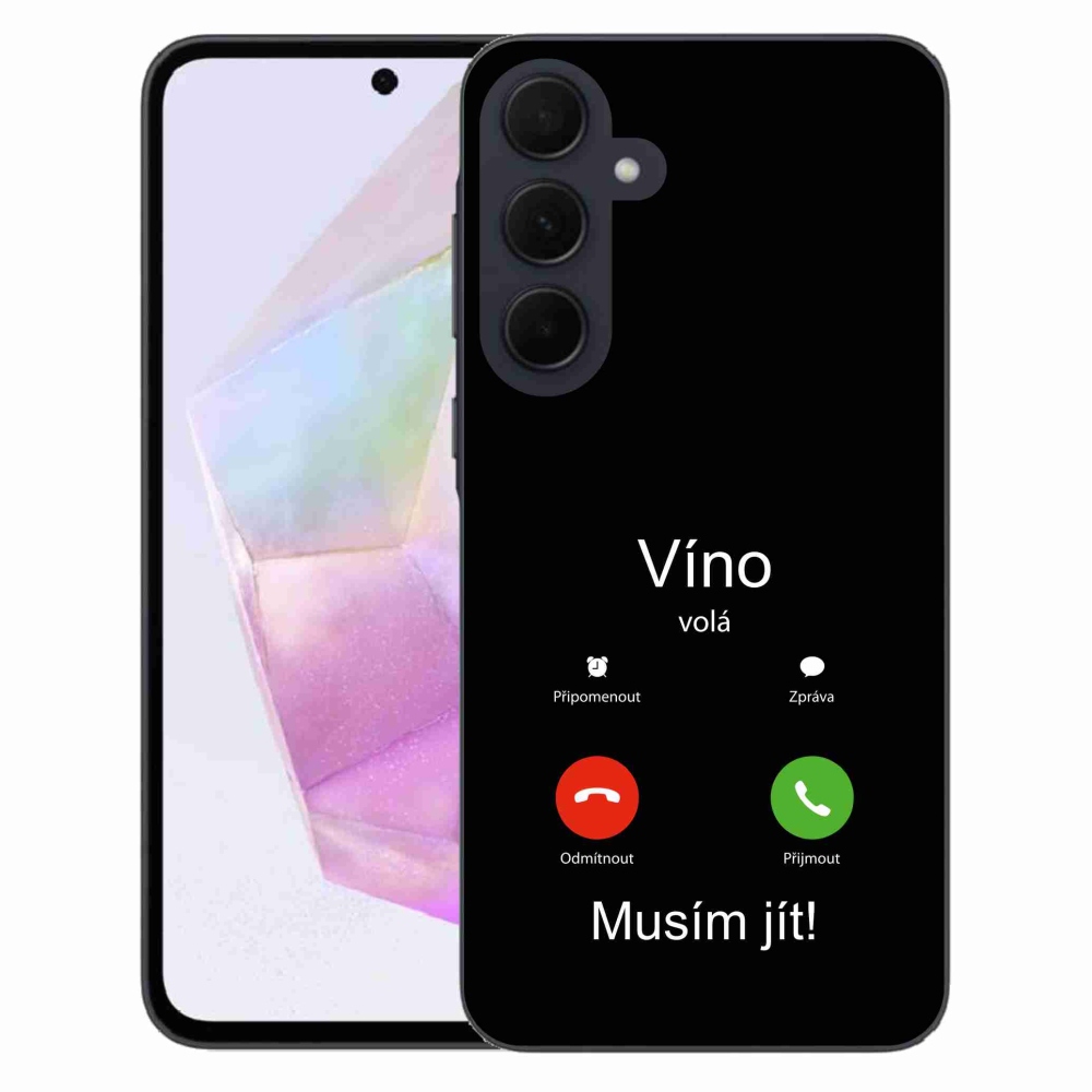 Gelový kryt mmCase na Samsung Galaxy A35 5G - víno volá černé pozadí