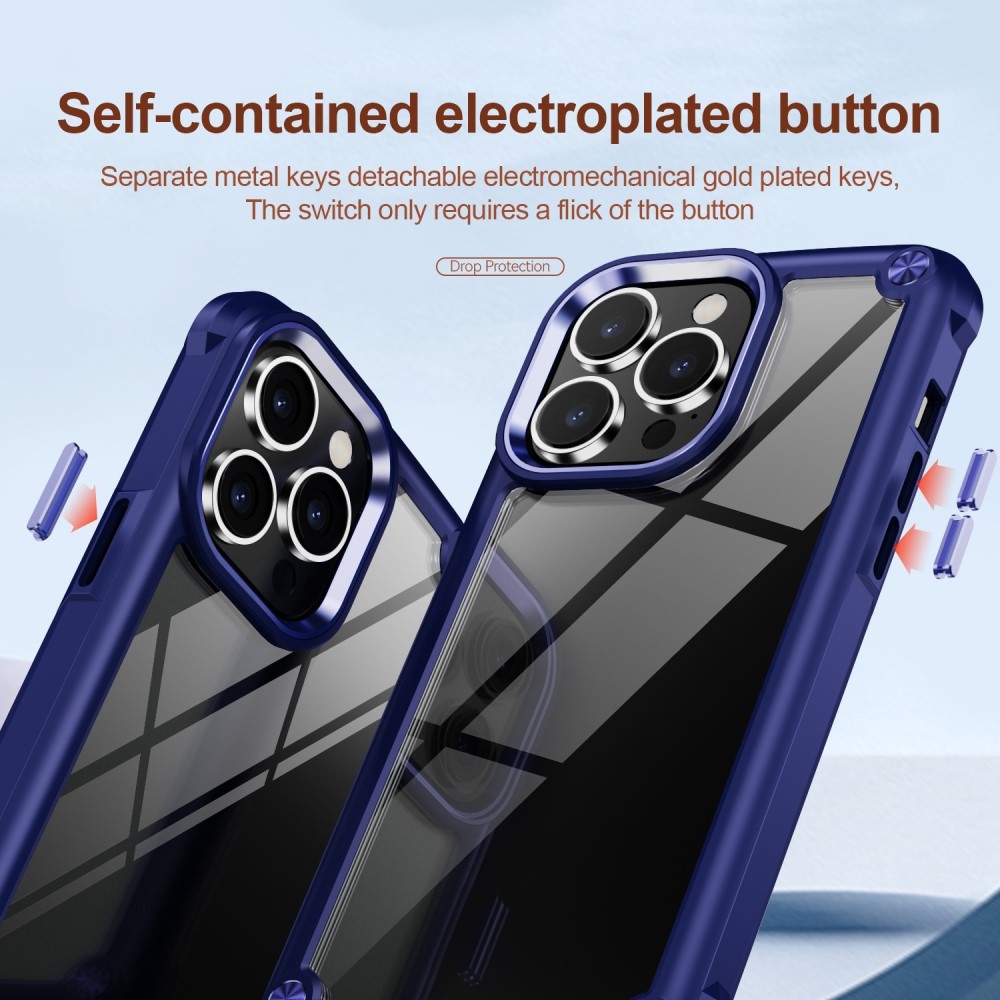 Gelový obal s pevnými zády na iPhone 15 Pro Max - modrý