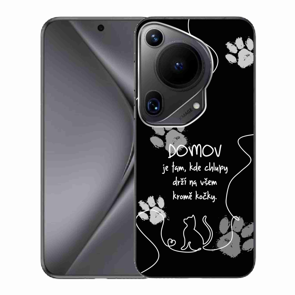 Gelový kryt mmCase na Huawei Pura 70 Ultra - kočičí motiv černé pozadí