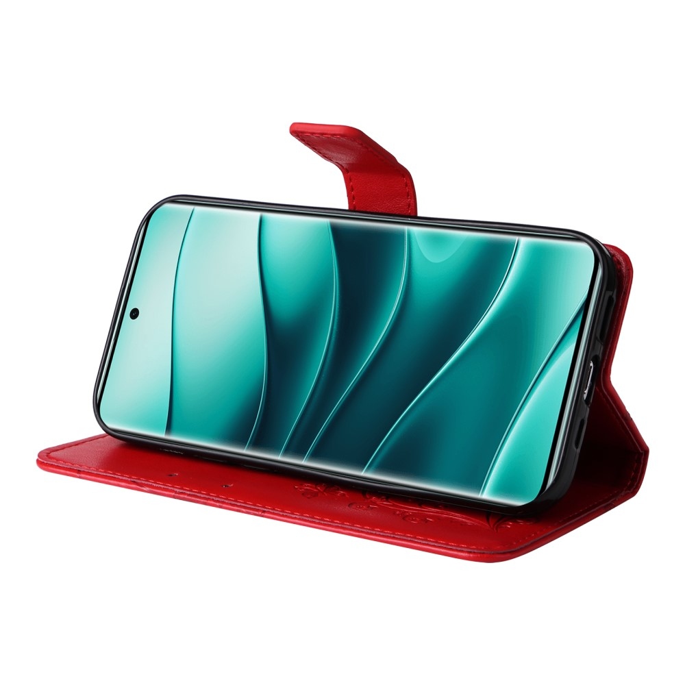 Big Butterfly knížkové pouzdro na Xiaomi Redmi Note 14 Pro 5G/Poco X7 5G/Note 14 Pro+ 5G - červené