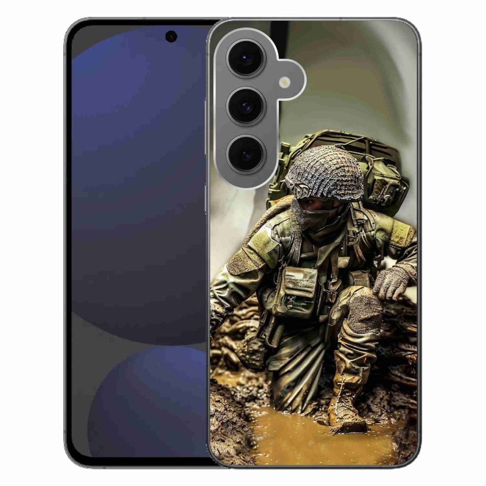 Gelový kryt mmCase na Samsung Galaxy S24 FE - voják