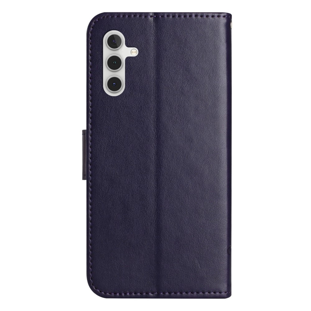 Flower knížkové pouzdro na Samsung Galaxy A36 5G - tmavěfialové