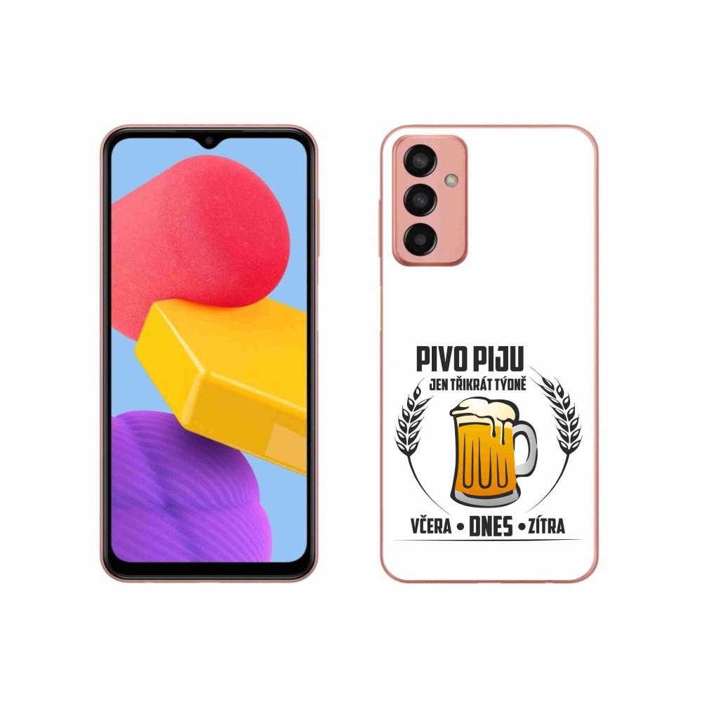 Gelový kryt mmCase na Samsung Galaxy M13 - pivní motiv bílé pozadí