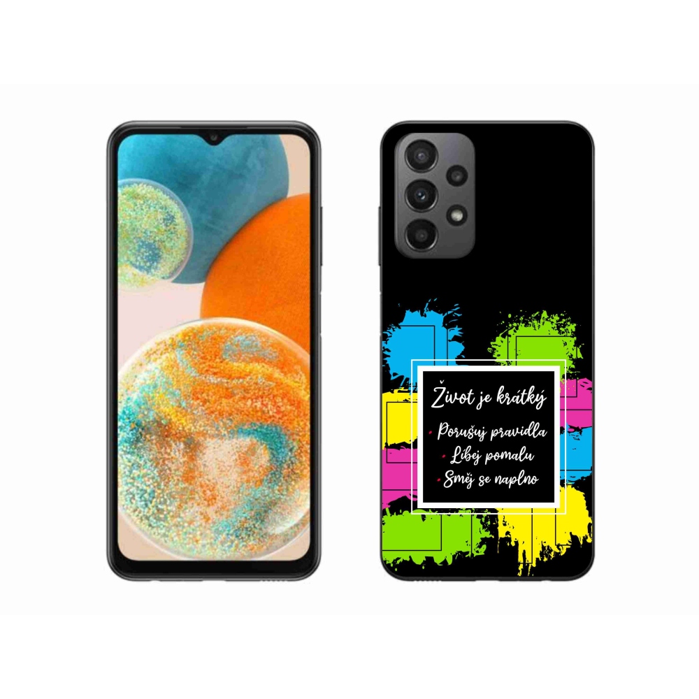 Gelový kryt mmCase na Samsung Galaxy A23 4G/5G - citát 5 černé pozadí