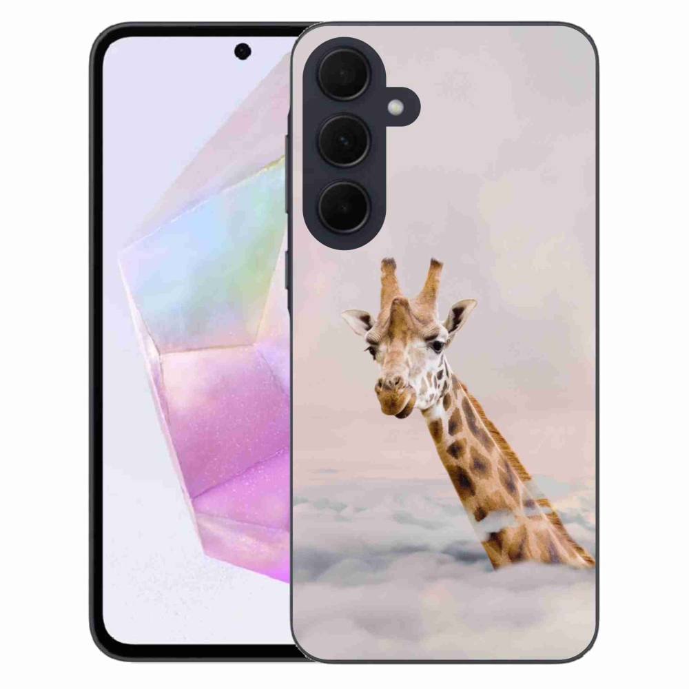 Gelový kryt mmCase na Samsung Galaxy A35 5G - žirafa v oblacích