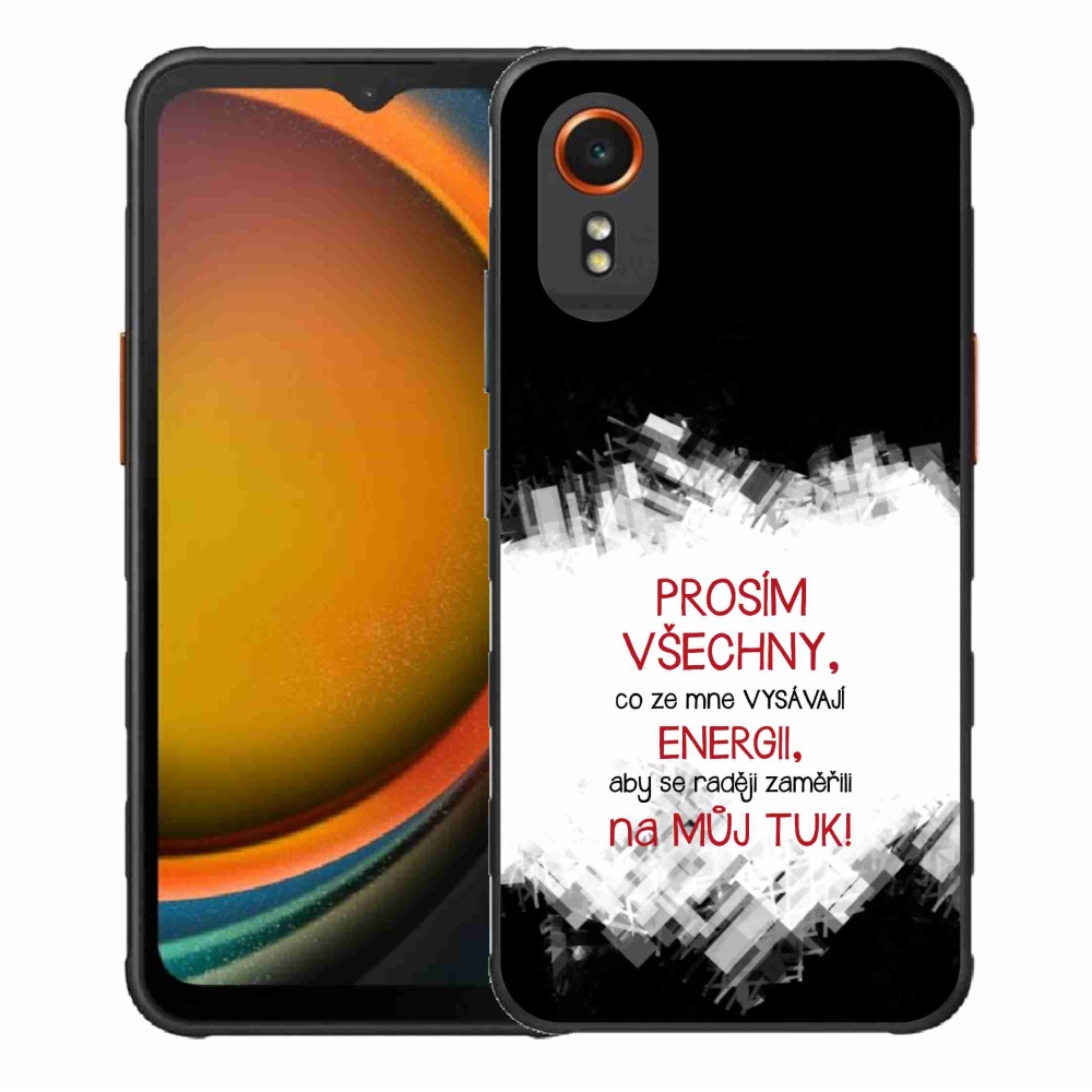 Gelový kryt mmCase na Samsung Galaxy Xcover 7 - vtipný text 1 červený