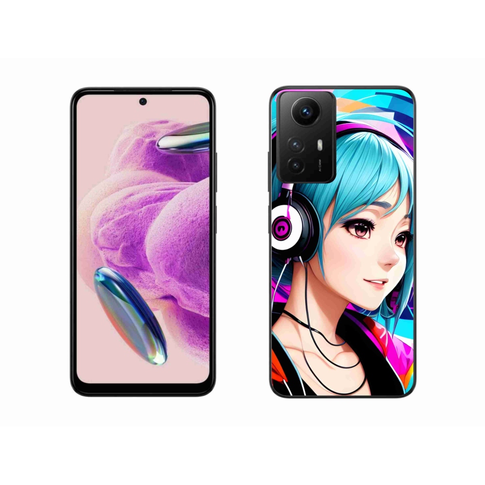 Gelový kryt mmCase na Xiaomi Redmi Note 12S - dívka se sluchátky