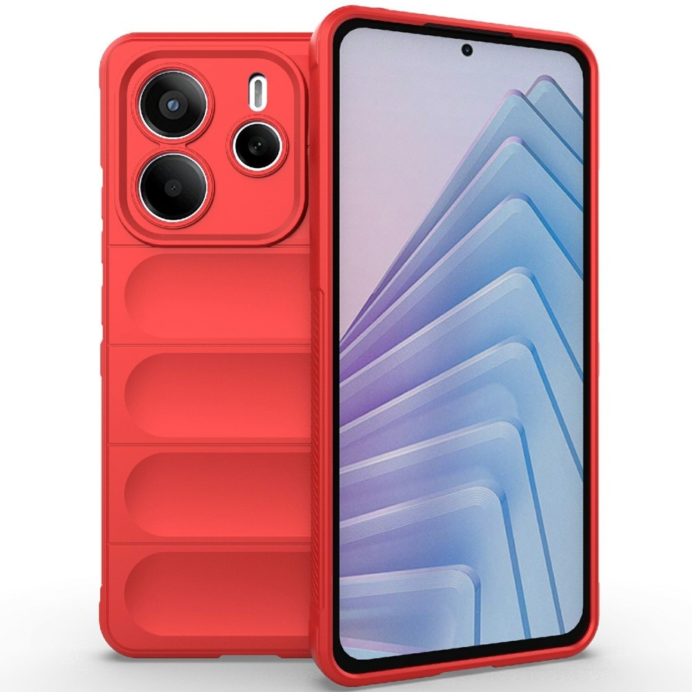 Rugg odolný gelový obal na Xiaomi Redmi Note 14 5G - červený
