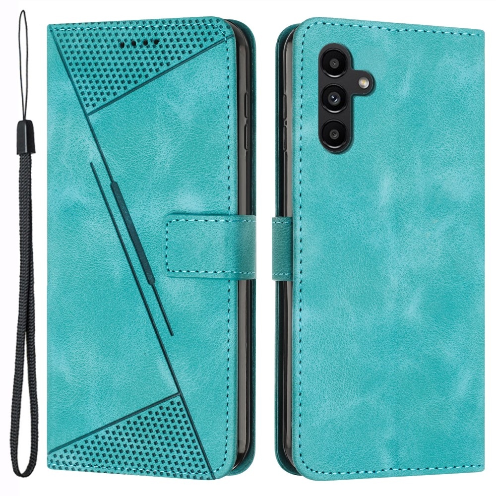 Triangle knížkové pouzdro na Samsung Galaxy S25 - zelené