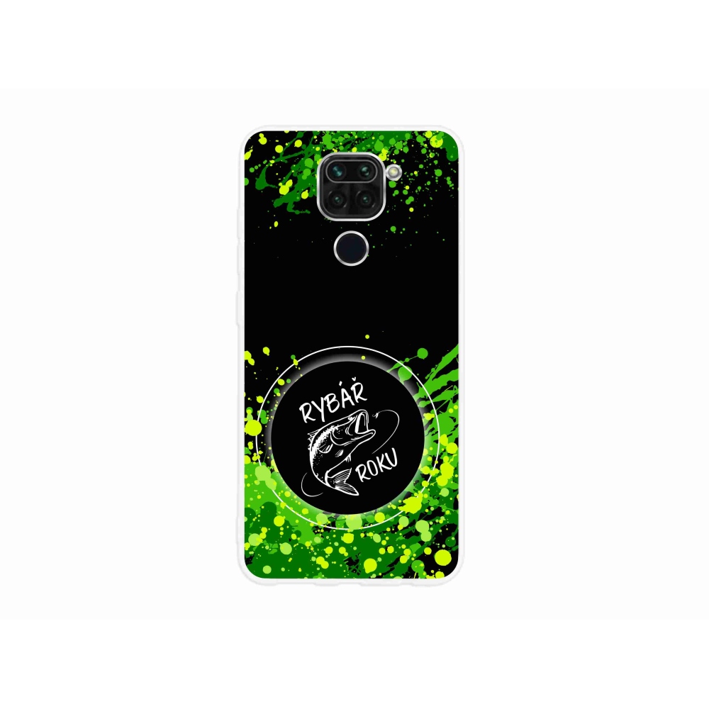 Gelový kryt mmCase na Xiaomi Redmi Note 9 - rybář roku černé pozadí