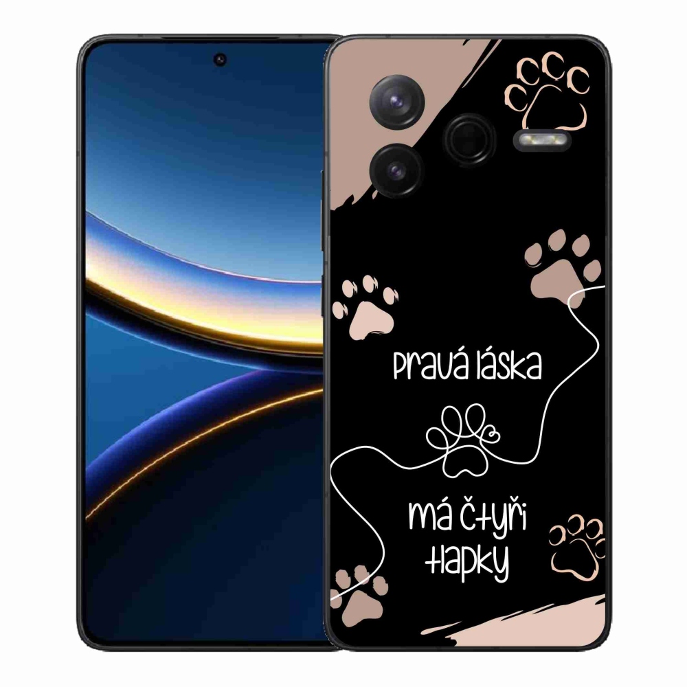 Gelový kryt mmCase na Xiaomi Poco F7 Pro - psí motiv 1 černé pozadí