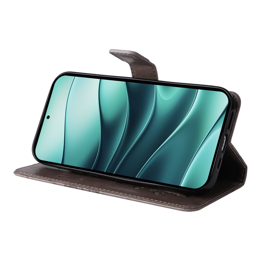 Big Butterfly knížkové pouzdro na Xiaomi Redmi Note 14 5G - šedé