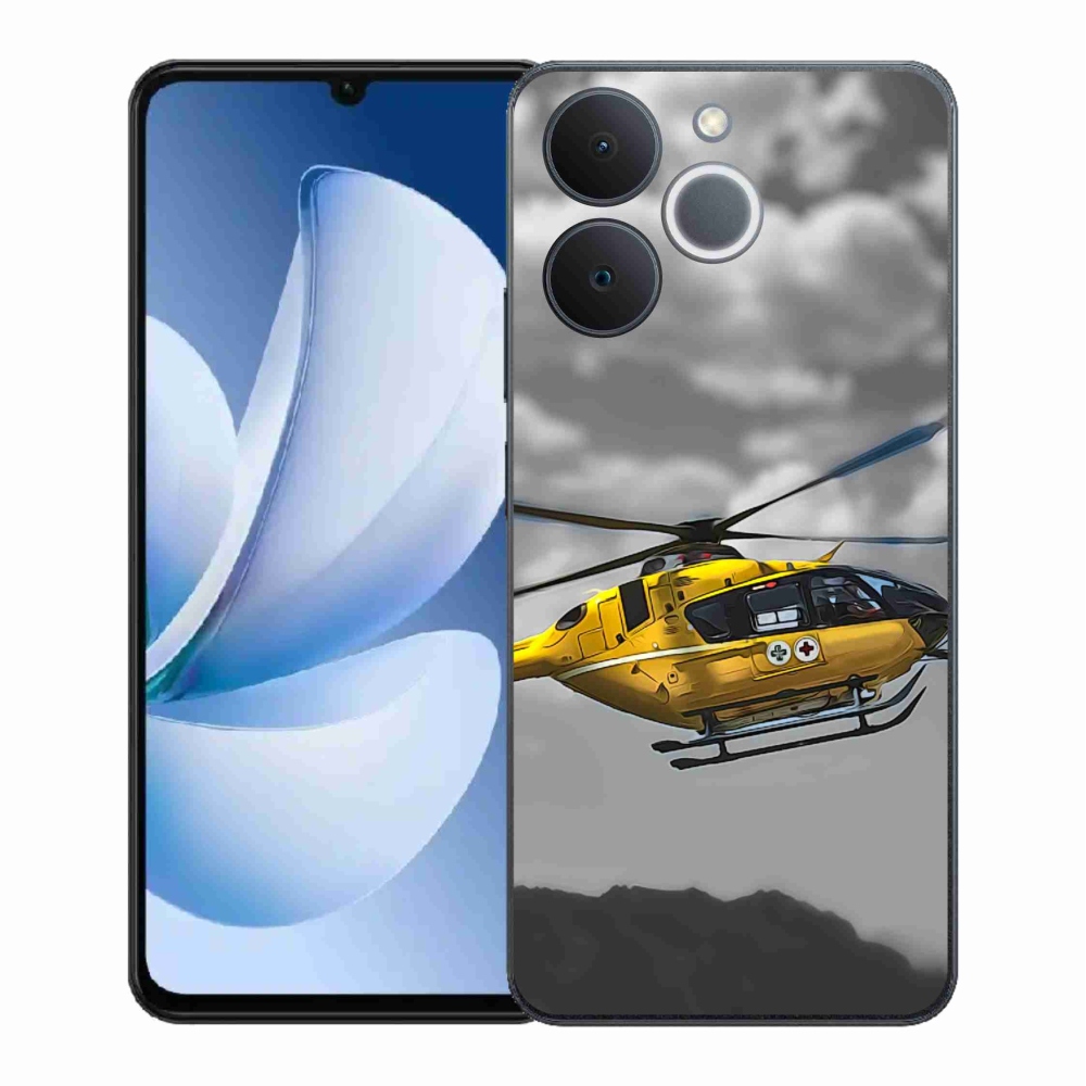 Gelový kryt mmCase na Realme Note 70T - žlutá helikoptéra