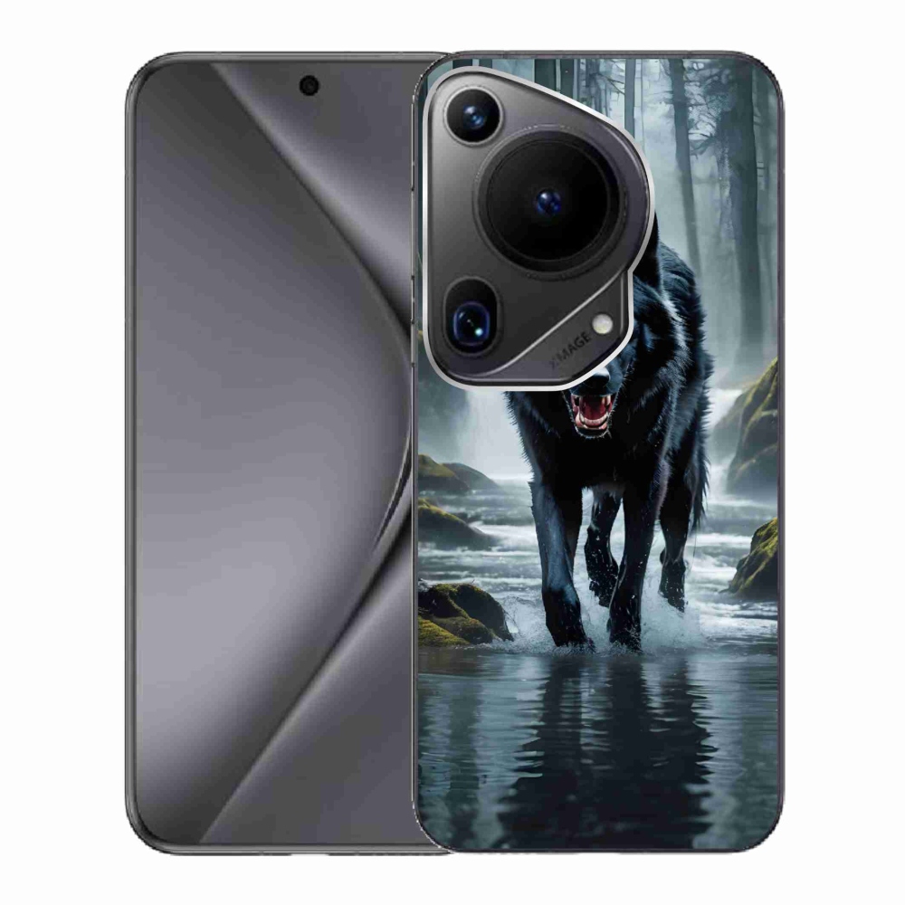 Gelový kryt mmCase na Huawei Pura 70 Ultra - černý vlk