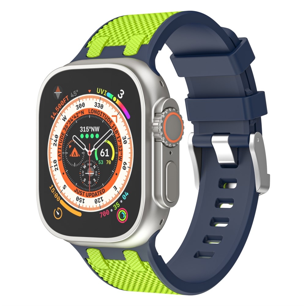 Sports silikonový řemínek na Apple Watch Ultra/Ultra 2 49mm/SE/SE 2022/2023 44mm/9/8/7 45mm/6/5/4 44mm/3/2/1 42 mm - modrý/světlezelený