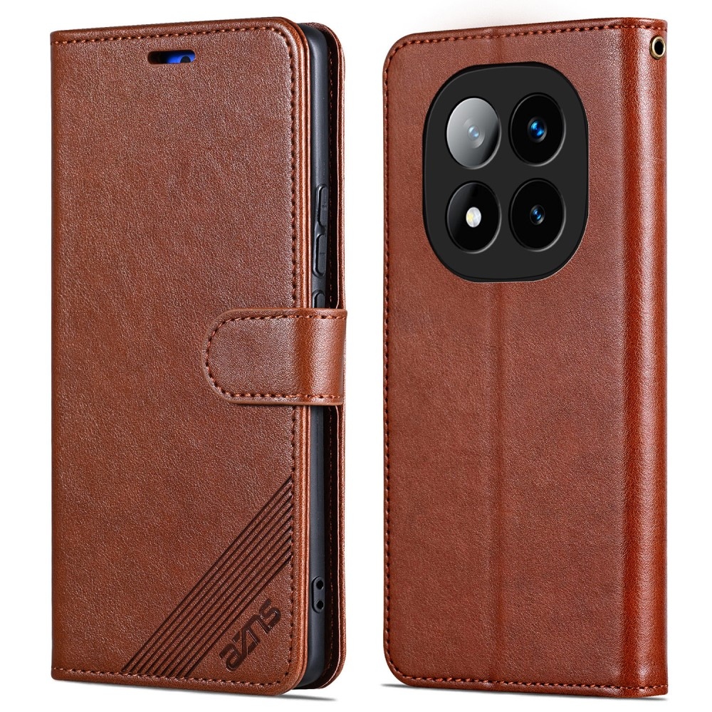 AZNS knížkové pouzdro na Xiaomi Redmi Note 14 Pro 5G/Poco X7 5G - hnědé