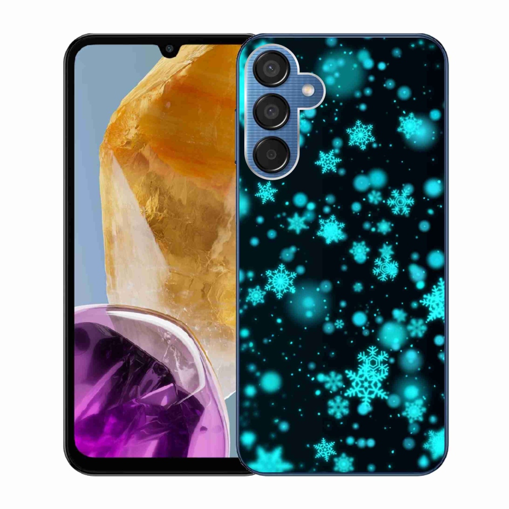 Gelový kryt mmCase na Samsung Galaxy M15 5G - sněhové vločky 1