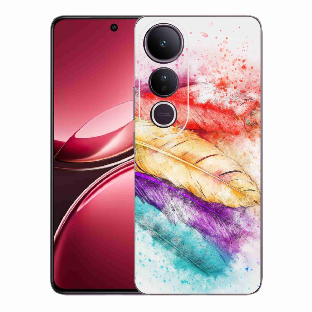 Gelový kryt mmCase na Vivo V50 Lite 4G/5G - barevné peří