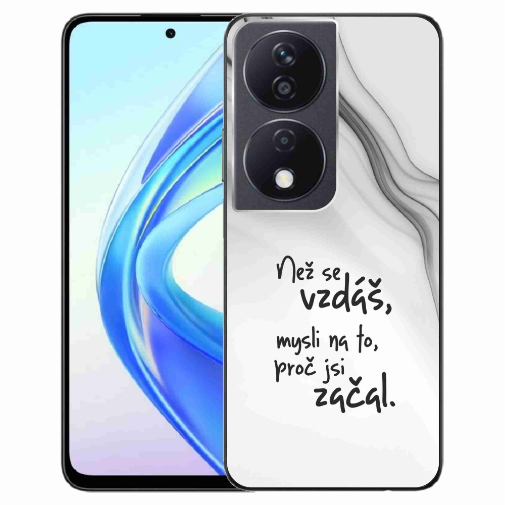 Gelový kryt mmCase na Honor X7b/Honor 90 Smart - citát 2 bílé pozadí