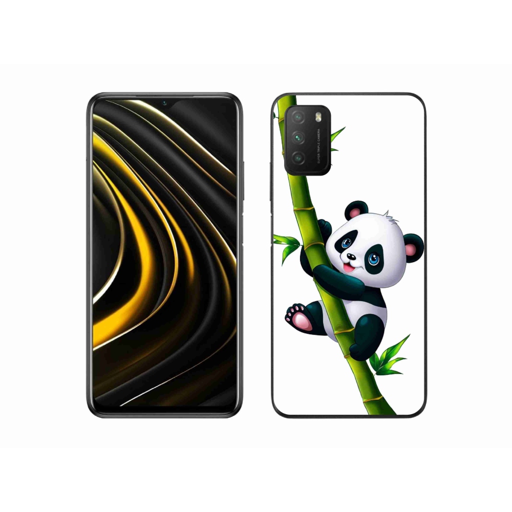 Gelový kryt mmCase na Xiaomi Poco M3 - panda na bambusu