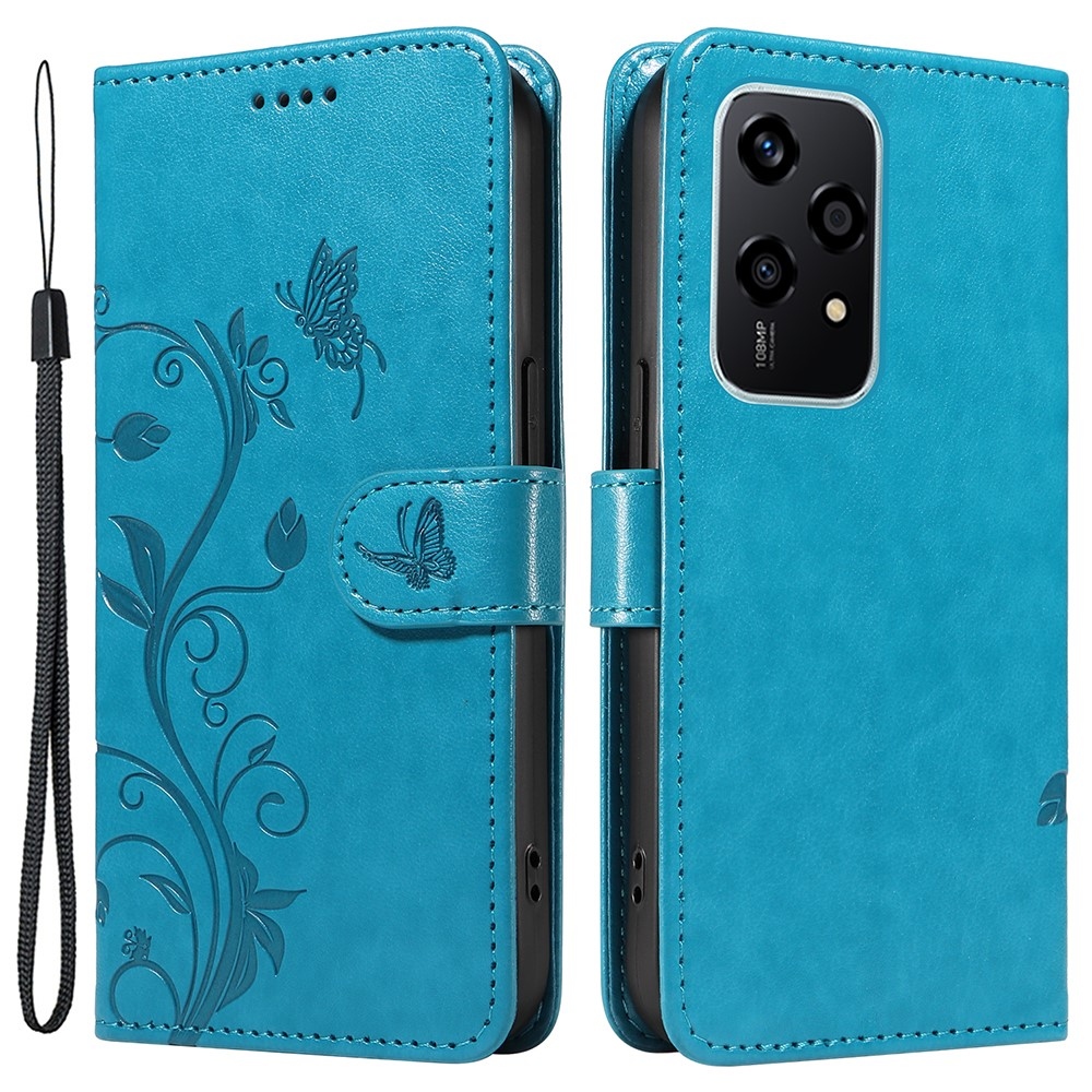 Flowers knížkové pouzdro na Honor 200 Lite 5G - modré