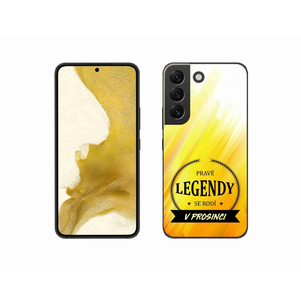 Gelový kryt mmCase na Samsung Galaxy S22 5G - legendy v prosinci žluté pozadí