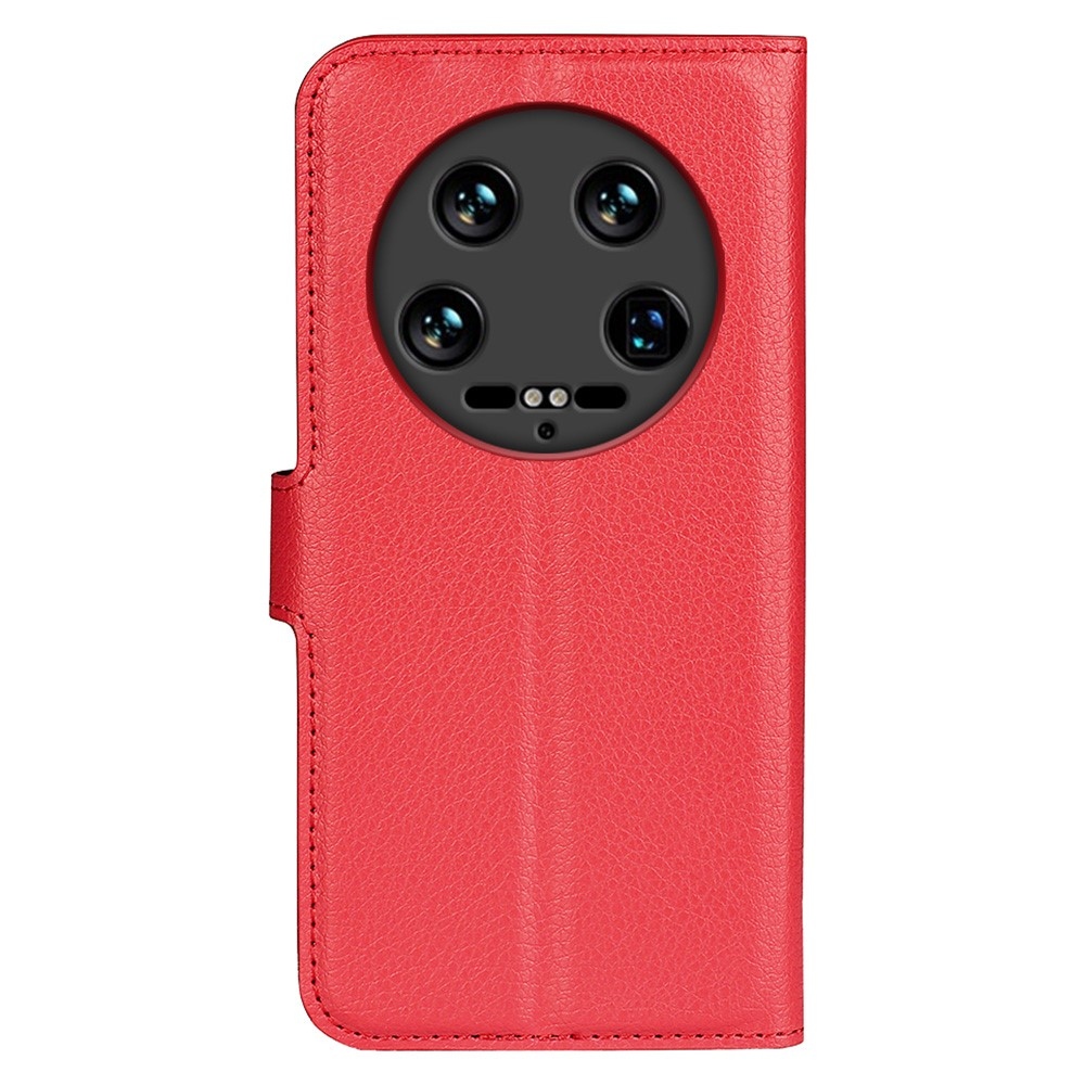 Litchi knížkové pouzdro na Xiaomi 14 Ultra - červené