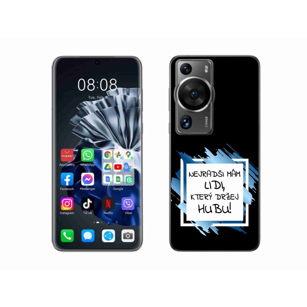 Gelový kryt mmCase na Huawei P60 Pro - vtipný text 7 bíločerné pozadí