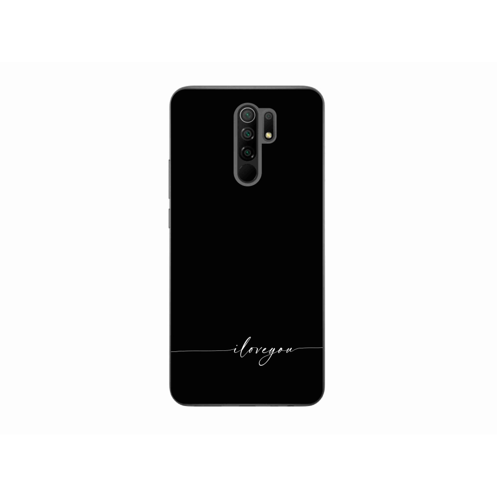 Gelový kryt mmCase na Xiaomi Redmi 9 - I love you černé pozadí