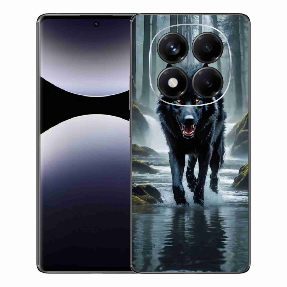 Gelový kryt mmCase na Xiaomi Redmi Note 14 Pro - černý vlk
