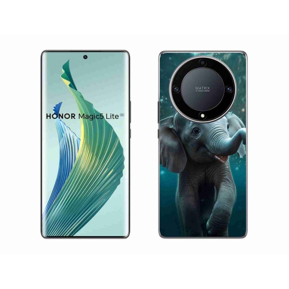 Gelový kryt mmCase na Honor Magic 5 Lite 5G - slůně pod vodou
