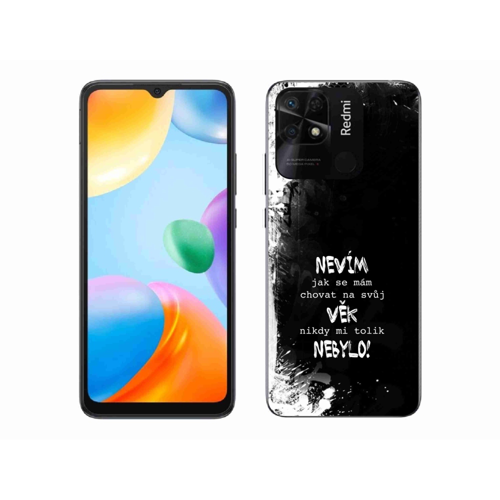 Gelový kryt mmCase na Xiaomi Redmi 10C - vtipný text 14 černé pozadí