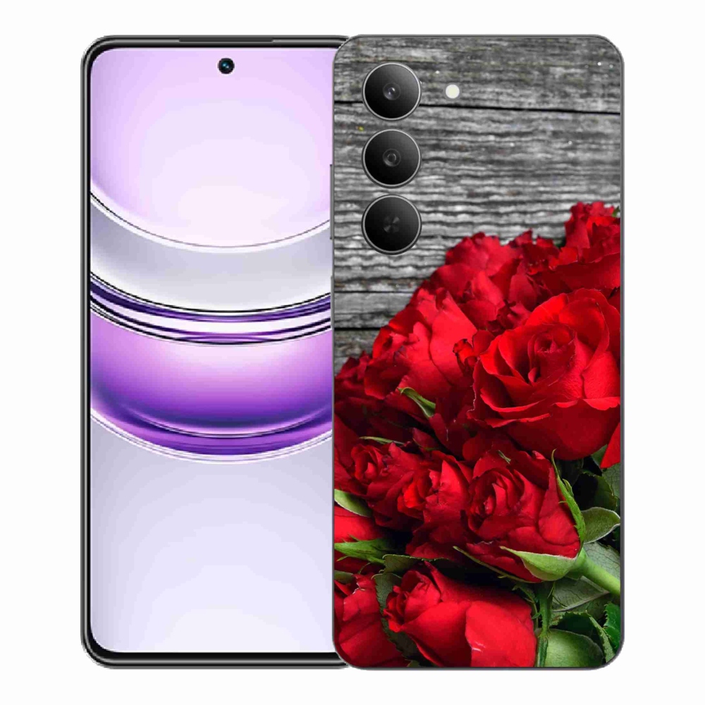Gelový kryt mmCase na Realme 14x 5G - červené růže