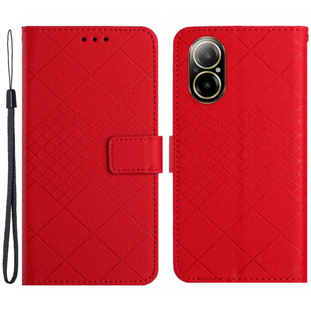 Texture knížkové pouzdro na mobil Realme C67 - červené