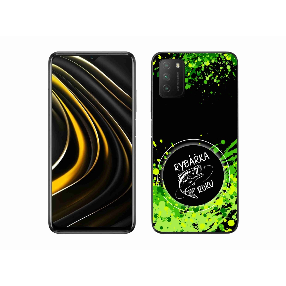 Gelový kryt mmCase na Xiaomi Poco M3 - rybářka roku černé pozadí