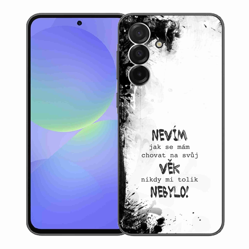 Gelový kryt mmCase na Samsung Galaxy A36 5G - vtipný text 14 bílé pozadí