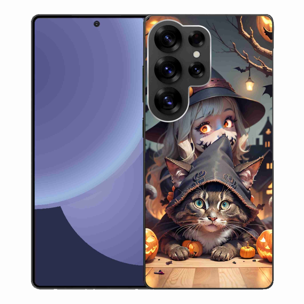Gelový kryt mmCase na Samsung Galaxy S25 Ultra - čarodějnice s kočkou