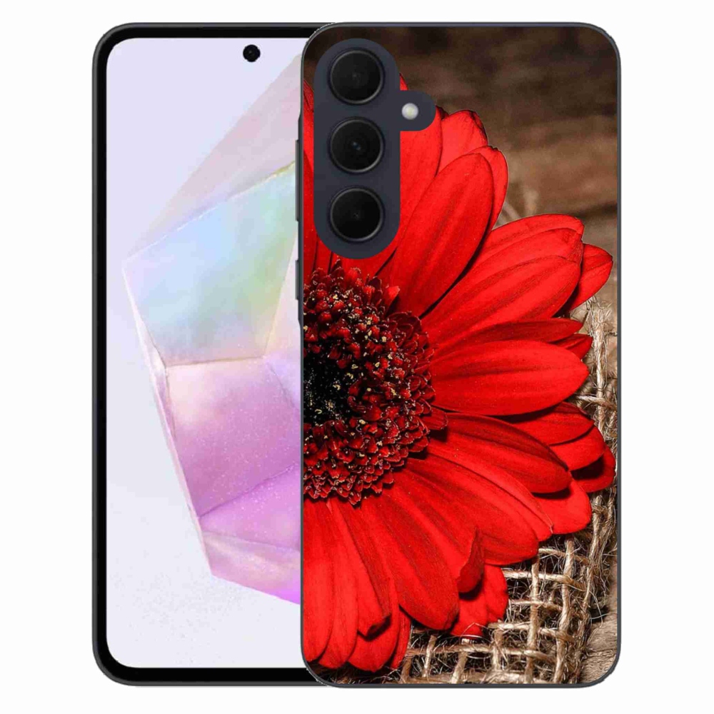 Gelový kryt mmCase na Samsung Galaxy A35 5G - gerbera