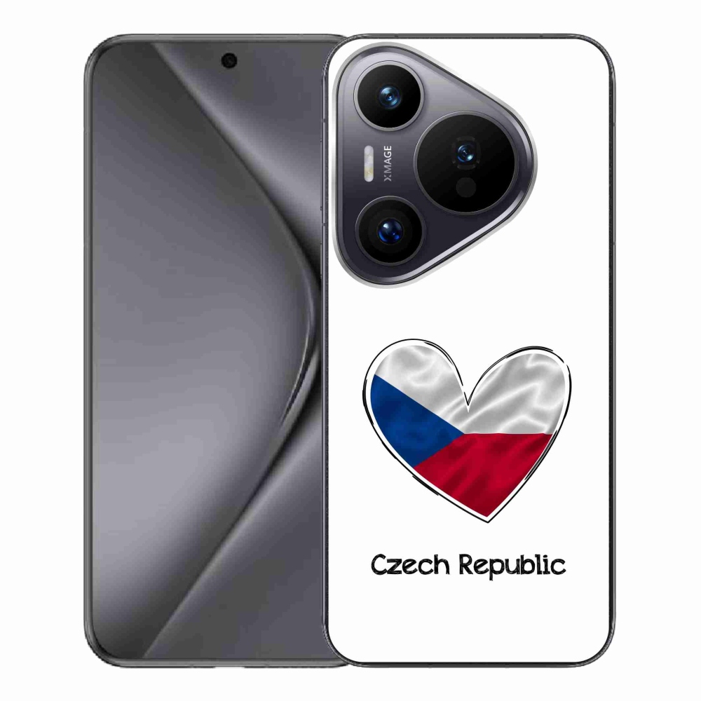 Gelový kryt mmCase na Huawei Pura 70 Pro - vlajka srdce bílé pozadí